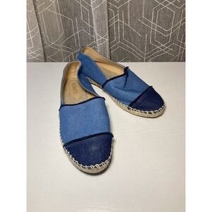 $115 Schutz Women's Denim Ohanna Printed Espadrilles Sandals Loafer Shoes US 9.5